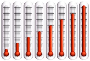 45062354 - set of thermometers on white illustration